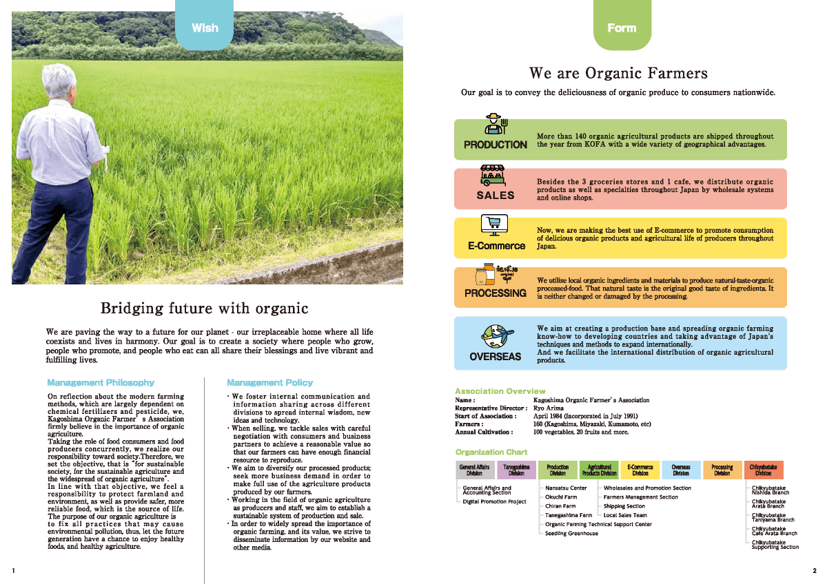 かごしま有機生産組合　会社案内パンフ英語版